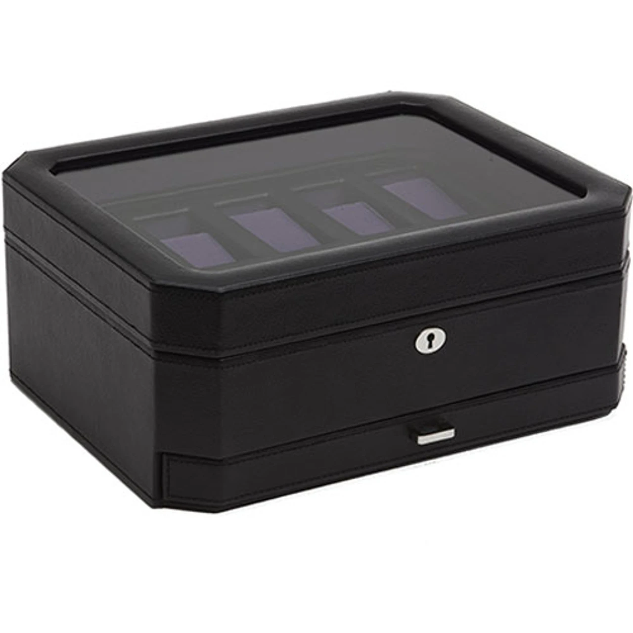 Wolf Windsor Black/Purple Watch Storage Box With Drawer For 10 Watches 458603 2 Wolf Windsor Black/Purple Watch Storage Box With Drawer For 10 Watches 458603 - Image 2