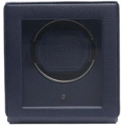 WOLF Cub Single Watch Winder With Glass Cover Navy Pebble Finish 461117