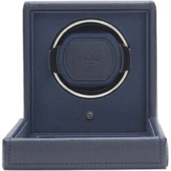 WOLF Cub Single Watch Winder With Glass Cover Navy Pebble Finish 461117 5 WOLF Cub Single Watch Winder With Glass Cover Navy Pebble Finish 461117 -Fashion Watch Shop 461117 2 39002.1673010374