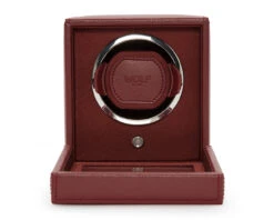 Wolf Cub Single Watch Winder With Glass Cover Bordeaux 461126
