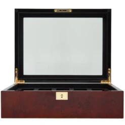 Wolf Savoy Burlwood Wooden Watch Storage Box Fits 10 Watches 461610