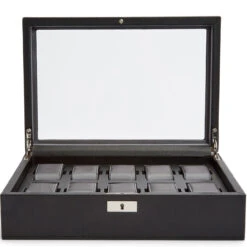 WOLF Viceroy 10 Piece Black Watch Box 466102