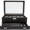WOLF Viceroy 10 Piece Black Watch Box With Storage 466202