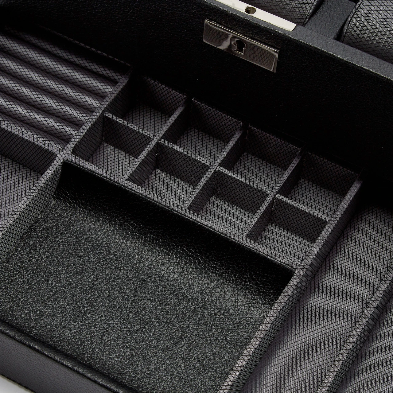 WOLF Viceroy 10 Piece Black Watch Box With Storage 466202 7 WOLF Viceroy 10 Piece Black Watch Box With Storage 466202 - Image 7