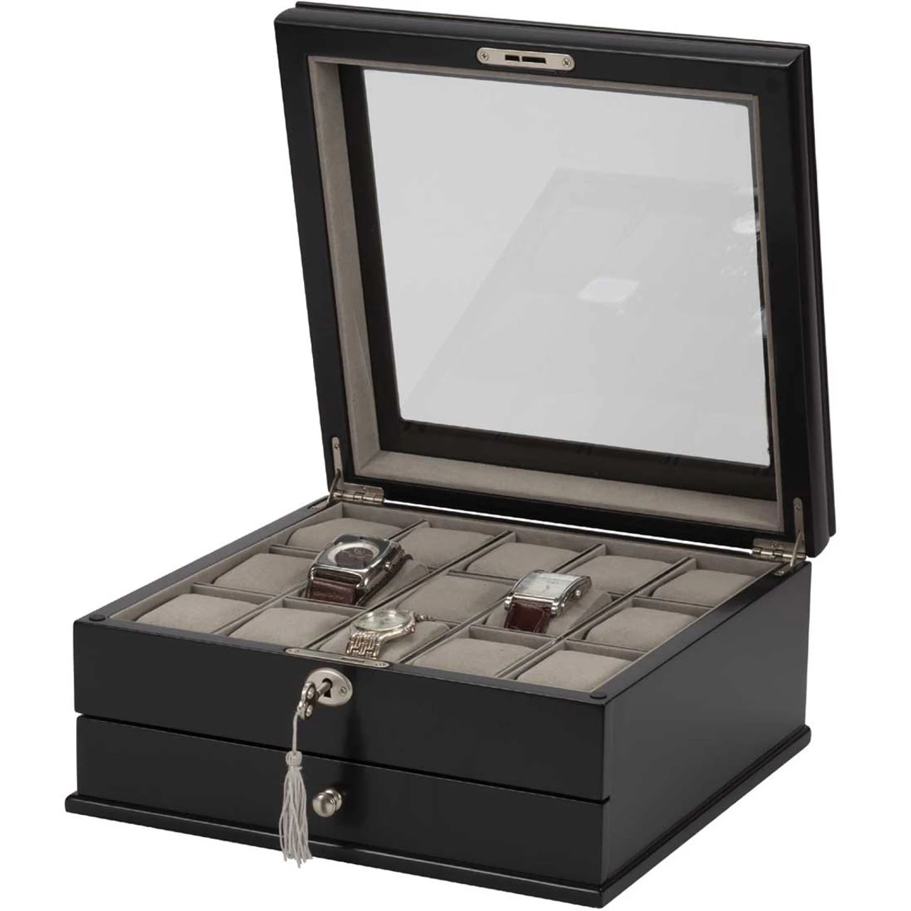 Mele & Co Arthur Black Wooden Watch Box With Drawer Fits 15 Watches 469 2 Mele & Co Arthur Black Wooden Watch Box With Drawer Fits 15 Watches 469 - Image 2