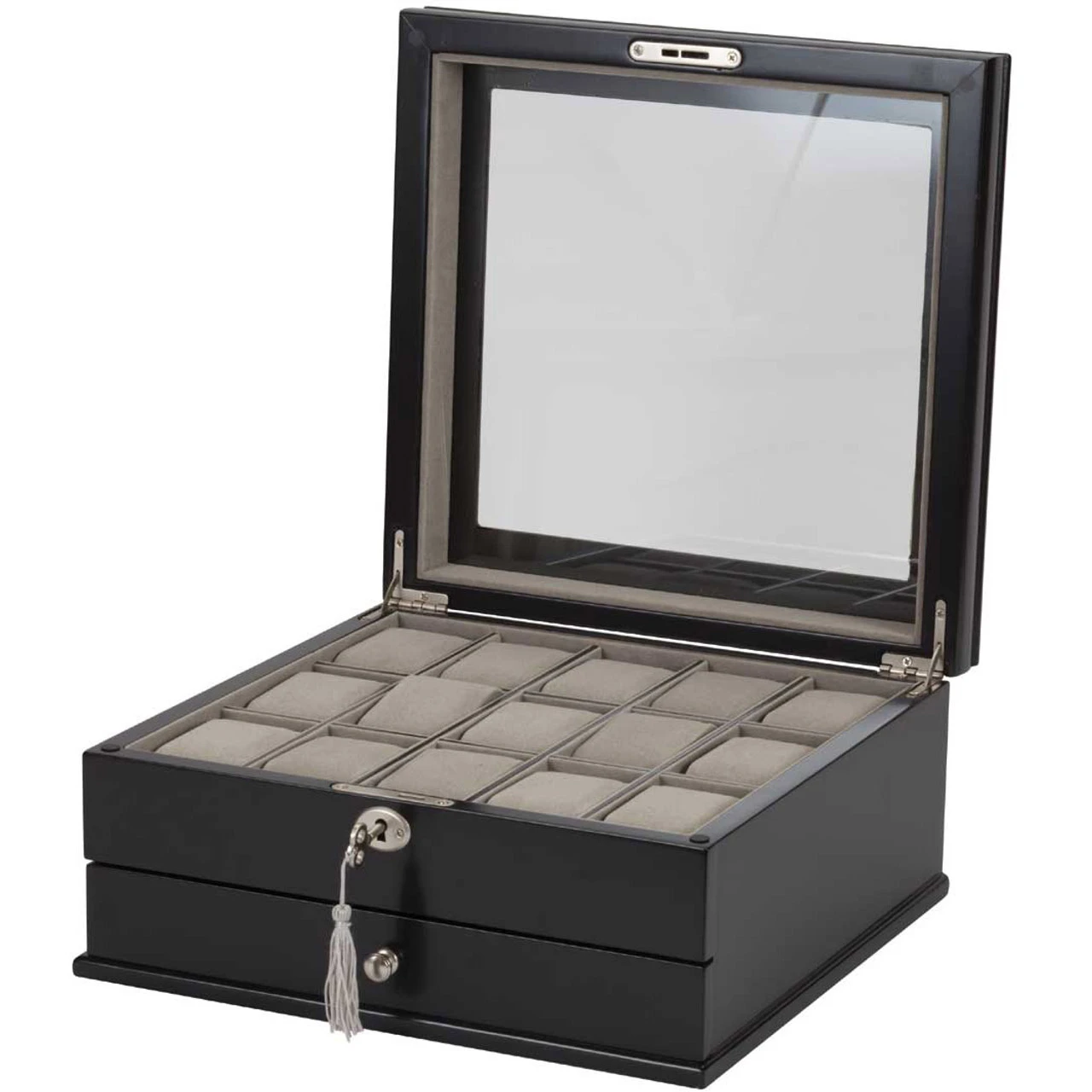 Mele & Co Arthur Black Wooden Watch Box With Drawer Fits 15 Watches 469 1 Mele & Co Arthur Black Wooden Watch Box With Drawer Fits 15 Watches 469