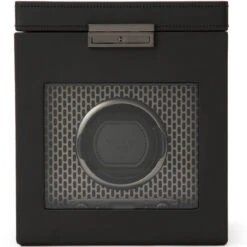 WOLF Axis Collection Powder Coat Single Watch Winder With Storage 469203