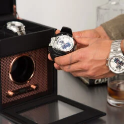 WOLF Axis Collection Copper Single Watch Winder With Storage 469216 -Fashion Watch Shop 469216 AXIS single winder 72354.1615458667