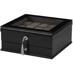 Mele & Co Arthur Black Wooden Watch Box With Drawer Fits 15 Watches 469 5 Mele & Co Arthur Black Wooden Watch Box With Drawer Fits 15 Watches 469 -Fashion Watch Shop 469 61308.1548399865