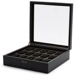 Wolf Axis 15 Piece Powder Coat Vegan Leather Watch Box 488303