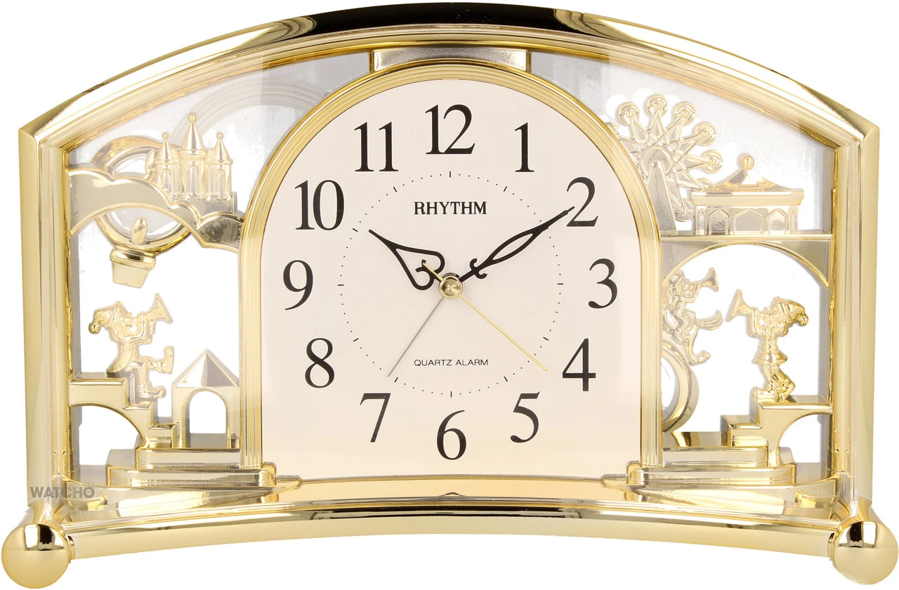 Rhythm Alarm Mantel Clock With Rotating Swarovski Crystal Pendulum 4SE535WR18 1 Rhythm Alarm Mantel Clock With Rotating Swarovski Crystal Pendulum 4SE535WR18