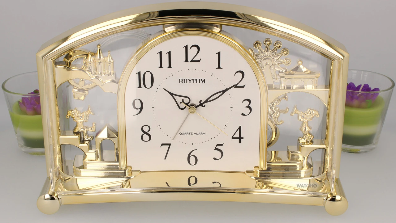 Rhythm Alarm Mantel Clock With Rotating Swarovski Crystal Pendulum 4SE535WR18 7 Rhythm Alarm Mantel Clock With Rotating Swarovski Crystal Pendulum 4SE535WR18 - Image 7