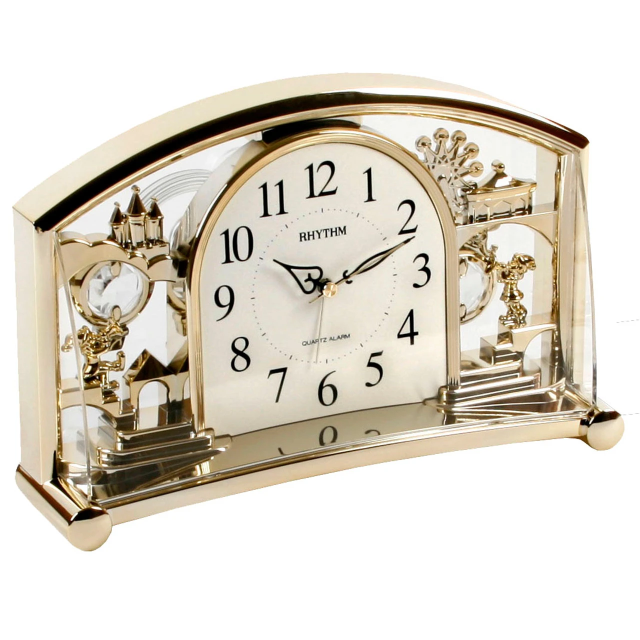 Rhythm Alarm Mantel Clock With Rotating Swarovski Crystal Pendulum 4SE535WR18 2 Rhythm Alarm Mantel Clock With Rotating Swarovski Crystal Pendulum 4SE535WR18 - Image 2