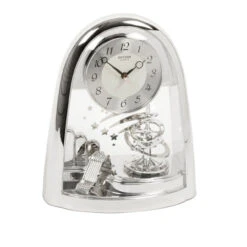 Rhythm Mantel Clock Arched Pendulum Silver 4SG607WS19