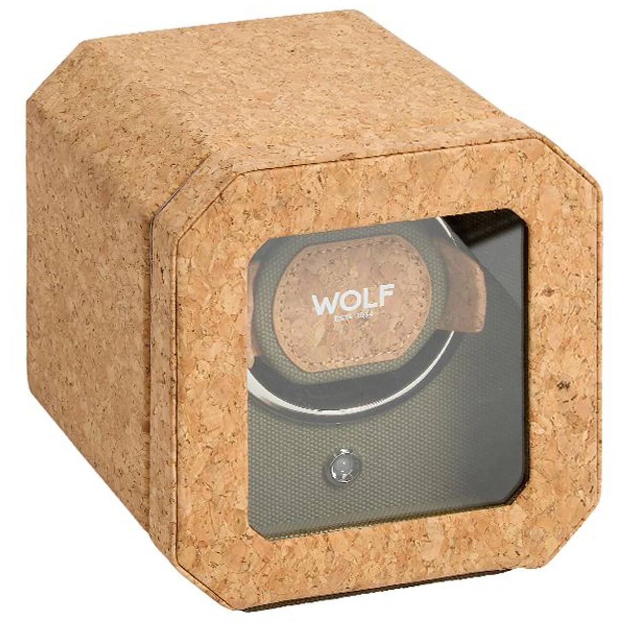 Wolf Cortica Single Watch Winder With Khaki Green Interior 668161 2 Wolf Cortica Single Watch Winder With Khaki Green Interior 668161 - Image 2