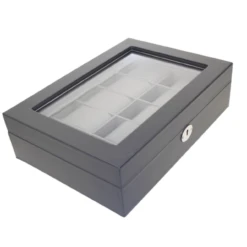 Orbit Black And Grey Leather Personalised Luxury Watch Box OW204 -Fashion Watch Shop 6 86518.1637932777