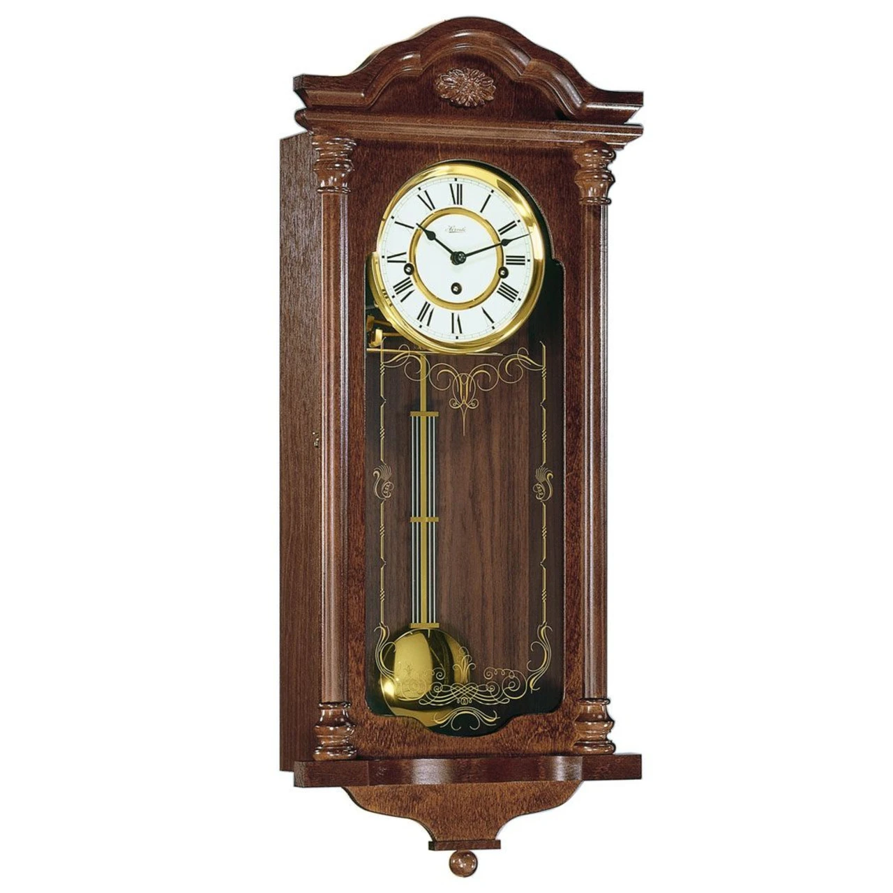 Hermle Fulham Mechanical Westminster Chime Walnut Finish Wall Clock 70509-030341 1 Hermle Fulham Mechanical Westminster Chime Walnut Finish Wall Clock 70509-030341