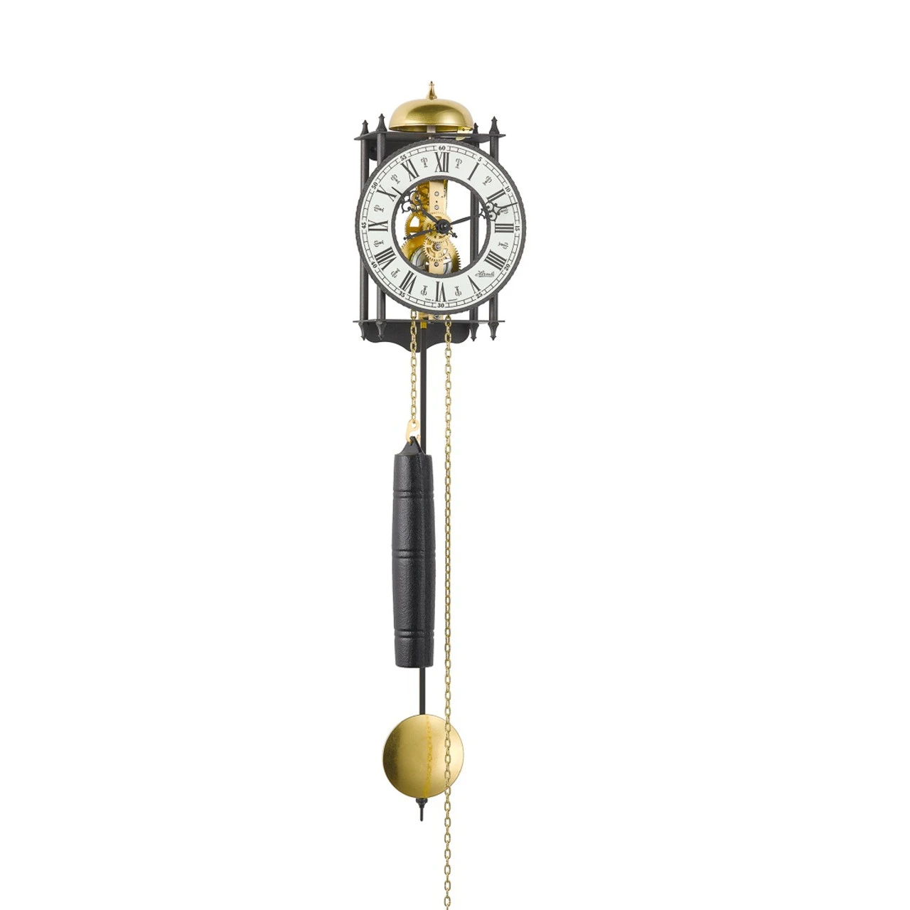 Hermle Mechanical Skeleton Wrought Iron Black Wall Clock With Pendulum 70974-000711 1 Hermle Mechanical Skeleton Wrought Iron Black Wall Clock With Pendulum 70974-000711