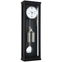 Hermle Mechanical Regulator Westminster Chime Black Wooden Wall Clock 70993-740351