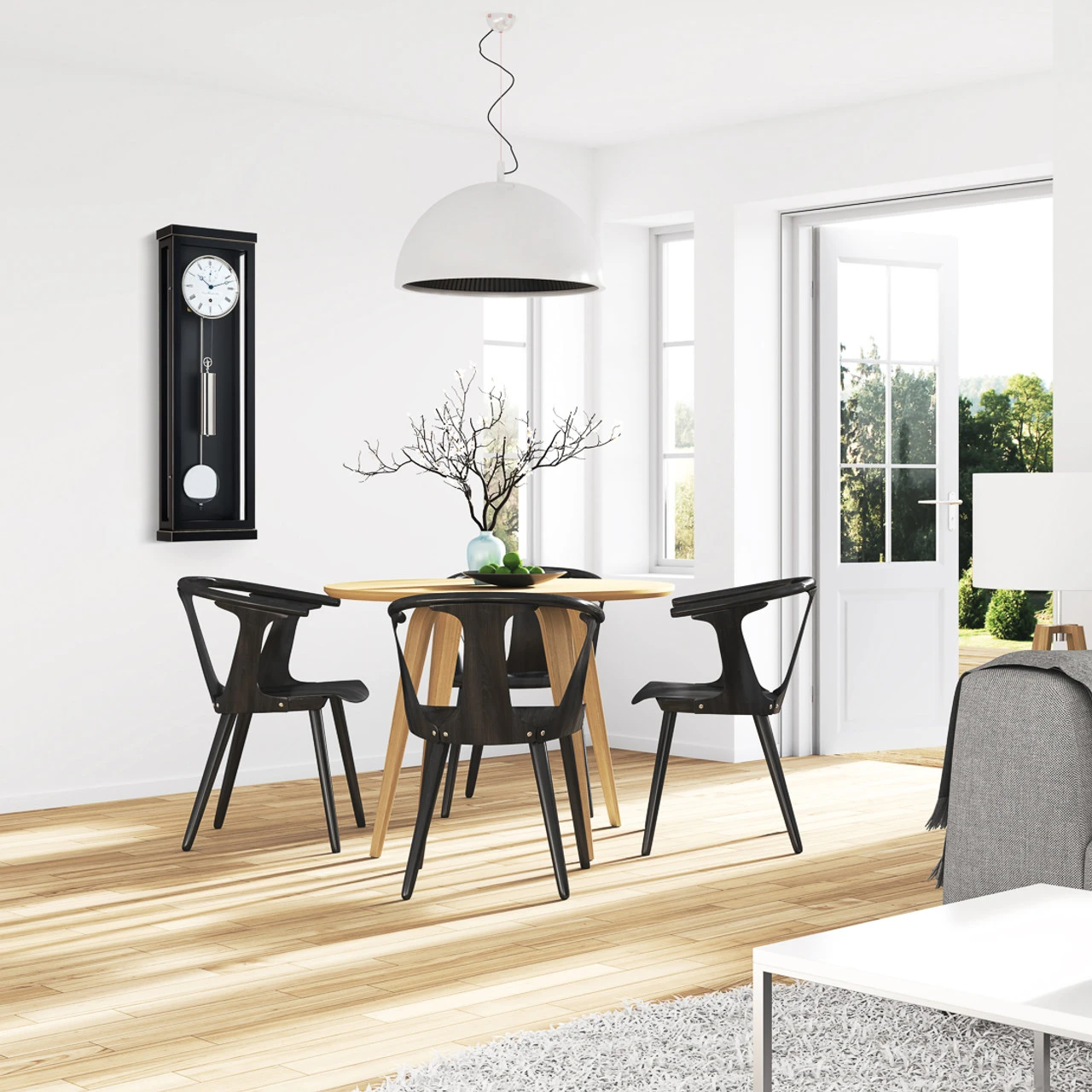 Hermle Mechanical Regulator 31 Day Ice Beech Pendulum Wall Clock 70996-T30761 2 Hermle Mechanical Regulator 31 Day Ice Beech Pendulum Wall Clock 70996-T30761 - Image 2