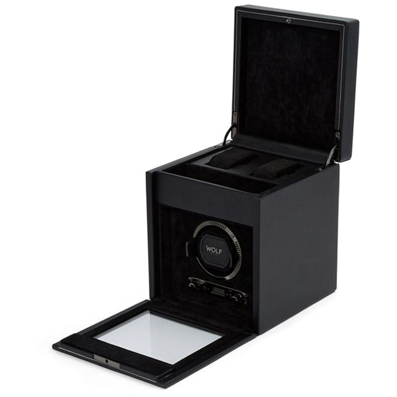 Wolf British Racing Single Watch Winder With Storage In Black 792102 1 Wolf British Racing Single Watch Winder With Storage In Black 792102