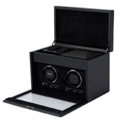 Wolf British Racing Double Watch Winder With Storage In Black 792202 -Fashion Watch Shop 792202 2 1 65854.1675321972