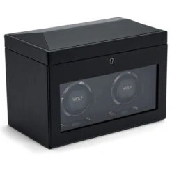Wolf British Racing Double Watch Winder With Storage In Black 792202 -Fashion Watch Shop 792202 3 1 15767.1675321966