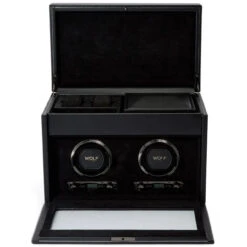 Wolf British Racing Double Watch Winder With Storage In Black 792202 -Fashion Watch Shop 792202 7 1 16853.1675321968