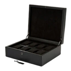 Wolf British Racing Black 8 Piece Watch Box 792602