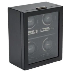 Wolf British Racing 4 Piece Watch Winder In Black 793002 -Fashion Watch Shop 793002 3 20917.1675322198