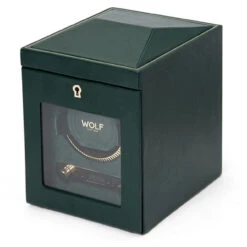 Wolf British Racing Single Watch Winder In Green 793141 -Fashion Watch Shop 793141 3 68828.1675321646