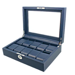 Orbit Navy Blue Leather Personalised Luxury Watch Box For 10 Watches OW202 -Fashion Watch Shop 7 05514.1638380426