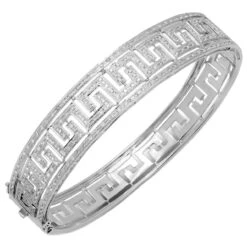 9ct White 1ct Diamond Bangle P7029028