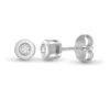 9ct White Gold 10pts Rub Over Stud Earrings P702E9-002-010