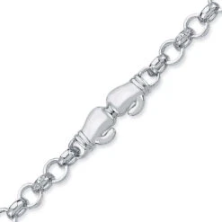 925 Silver Double Boxing Glove Belcher Bracelet P702160-6