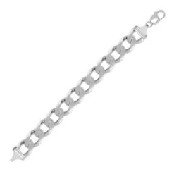 925 Silver Diamond Cut Flat Curb 15.5mm Gauge Bracelet P702006M-9