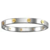 925 Silver Rhodium Plated Bangle With 9ct Screws Child P702007