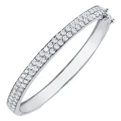 925 Sterling Silver Double Row Eternity Baby Children Bangle P702020