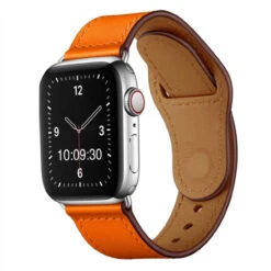 Apple Watch Classic Premium Leather Strap In Orange APL907