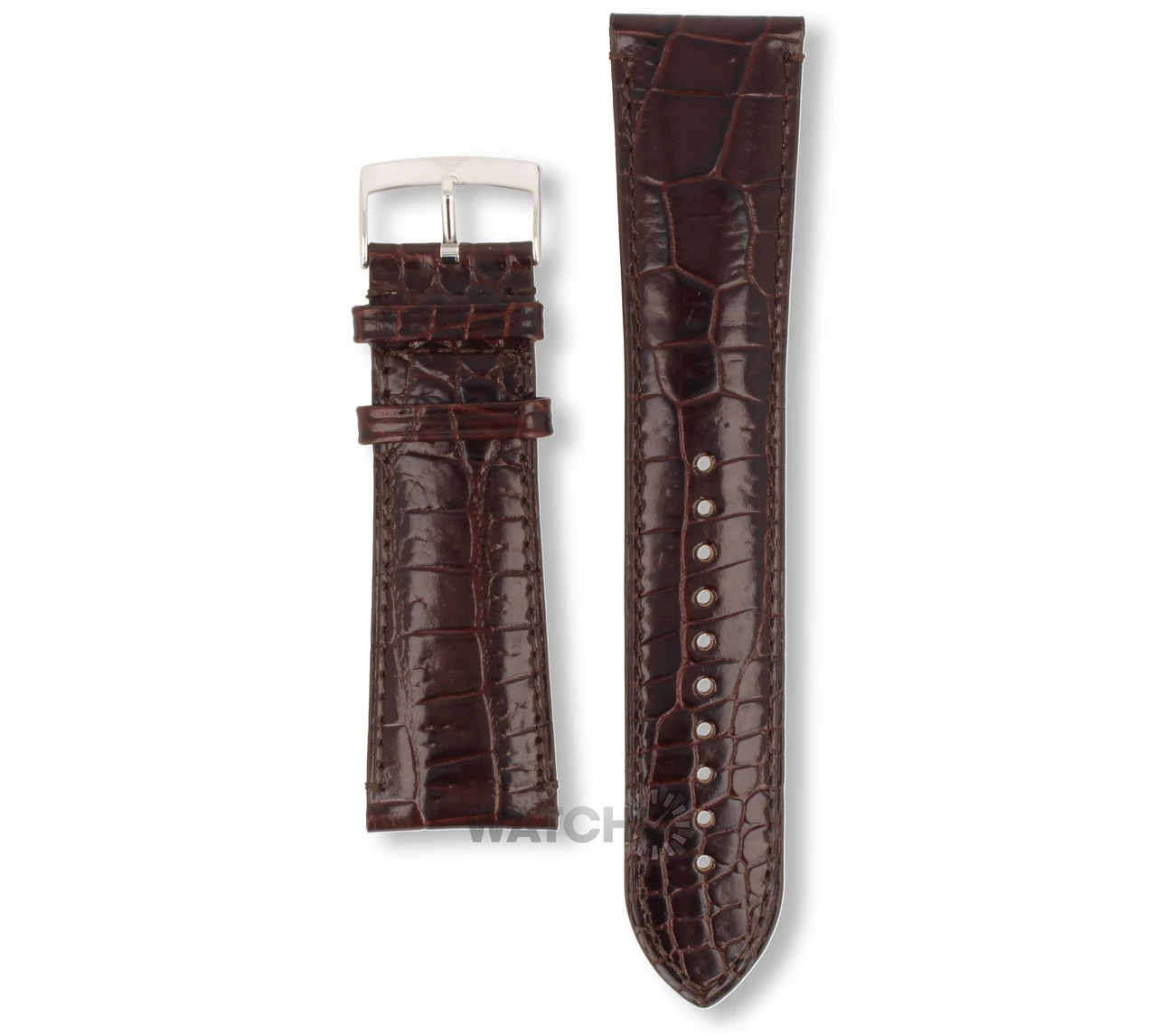 Armani Replacement Watch Strap For AR0404 Brown Genuine Leather With Free Connecting Pins 1 Armani Replacement Watch Strap For AR0404 Brown Genuine Leather With Free Connecting Pins