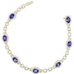 Fine Jewellery Tanzanite And Diamond 18ct White Gold Bracelet BW659 -Fashion Watch Shop BW659 3 88460.1624443057