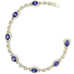 Fine Jewellery Tanzanite And Diamond 18ct White Gold Bracelet BW659 -Fashion Watch Shop BW659 4 89216.1624443055