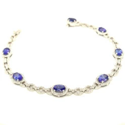 Fine Jewellery Tanzanite And Diamond 18ct White Gold Bracelet BW659 -Fashion Watch Shop BW659 6 04608.1624443065