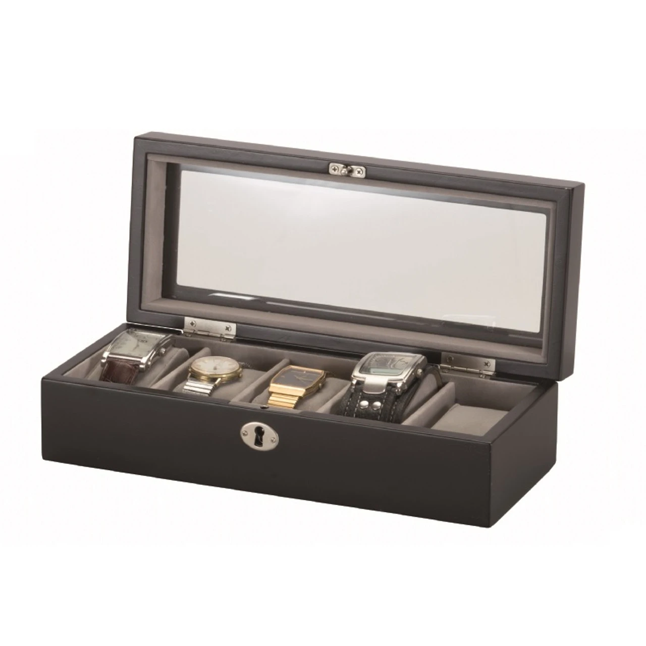 Mele & Co Wooden Watch Storage Box Black And Grey Stores 5 Watches 446 1 Mele & Co Wooden Watch Storage Box Black And Grey Stores 5 Watches 446