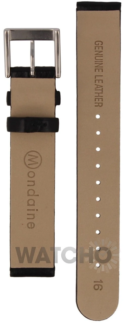 Mondaine Replacement Watch Strap Black Leather 18mm FE311820Q For Evo Watches With Free Pins 2 Mondaine Replacement Watch Strap Black Leather 18mm FE311820Q For Evo Watches With Free Pins - Image 2
