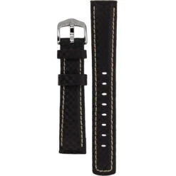 Hirsch Carbon Replacement Watch Strap Navy High-Tech Leather 18mm With Free Connecting Pins -Fashion Watch Shop Hirsch Carbon Navy 18 1 39488.1442917862