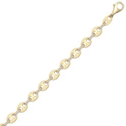 9ct Yellow Gold Cubic Zirconia Anchor Bracelet With Extender 7.5inch P702403