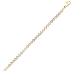 9ct 3 Colour Rose Yellow White Gold Cubic Zirconia Tennis Bracelet P702406