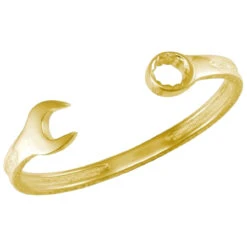 Solid 9ct Yellow Gold Solid Spanner Bangle P702220