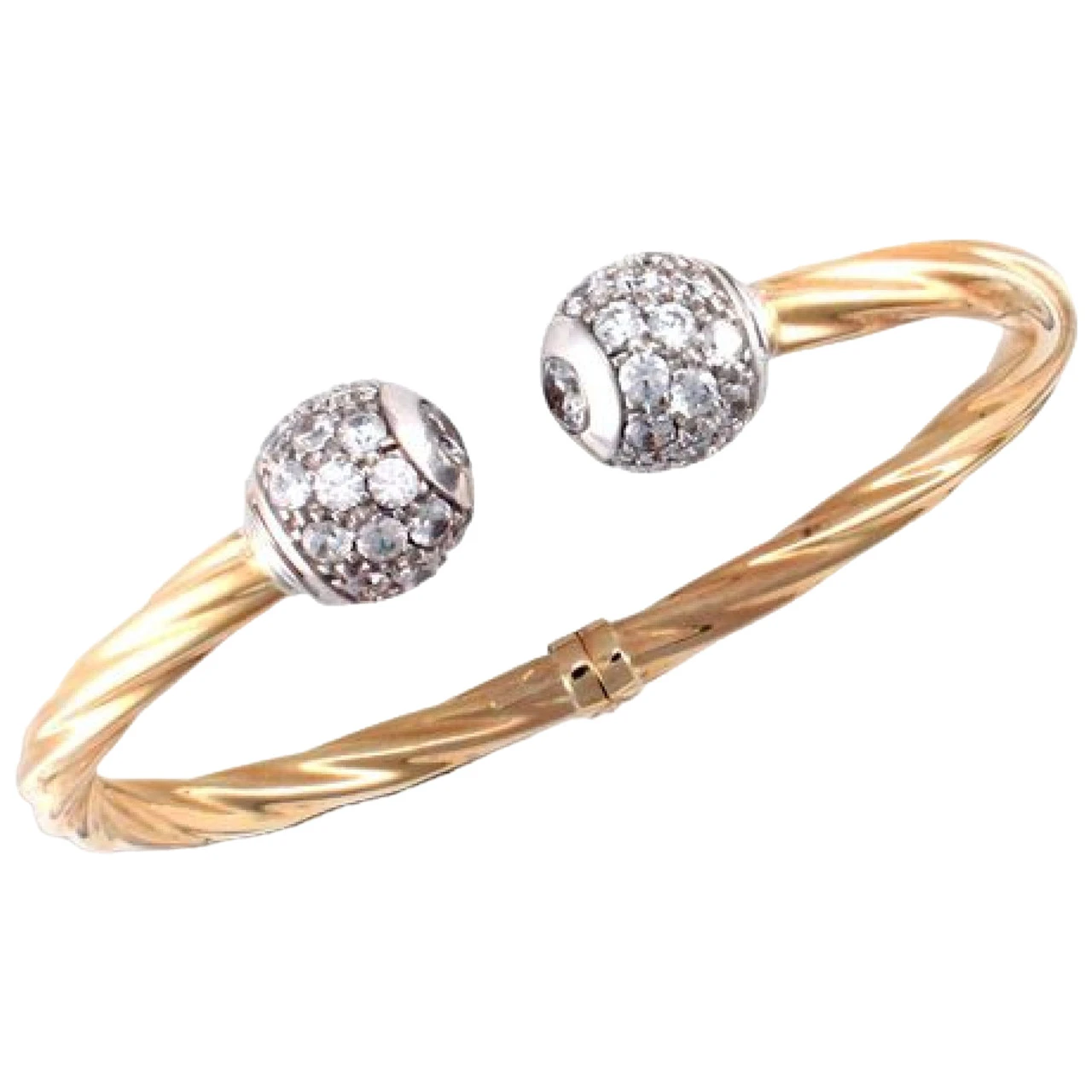 Medium Weight 9ct Yellow Gold Hinged And Twisted Torque Bangle With Cubic Zirconia Set White Gold Beads P702280 1 Medium Weight 9ct Yellow Gold Hinged And Twisted Torque Bangle With Cubic Zirconia Set White Gold Beads P702280